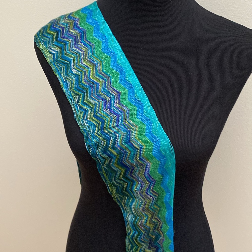 Multicolor Zigzag Pattern Scarf - image 8